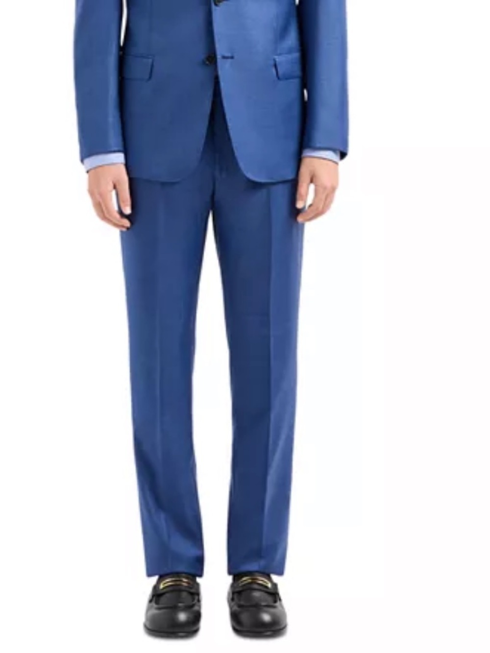New Emporio Armani G Line Wool Suit Pants Dress Trouser High Blue